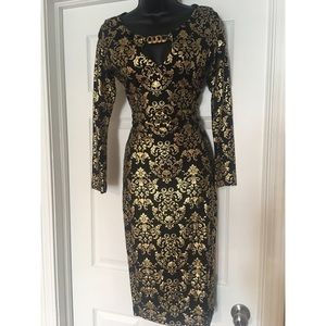 Gold Embellished Midi Dress